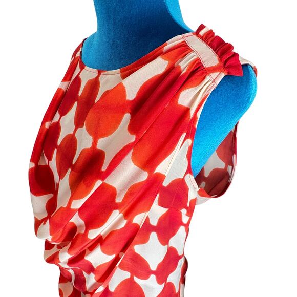 Anthropologie Maeve 100% Silk Draped Abstract Dot Blouse 8 - Picture 6 of 11